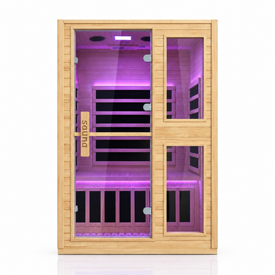 2 Person Far Infrared Sauna Designed for Home Relaxation, Canadian Hemlock, Smart App Control, Low EMF